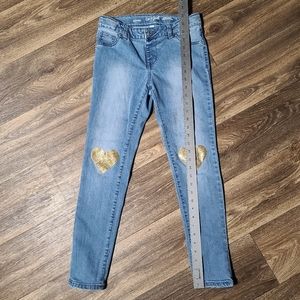👠Cat & Jack Glitter heart jeams sz 12